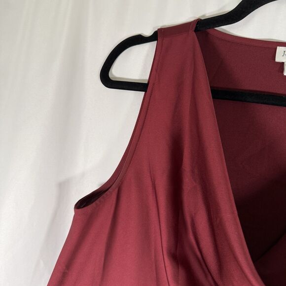 J. Crew Blouse Women's Small Burgundy Sleeveless Draped Neckline Lightweight - Picture 5 of 11